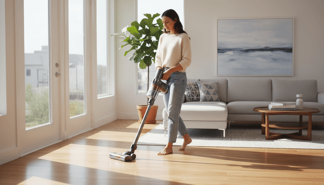 Lightweight vacuum on a wooden floor